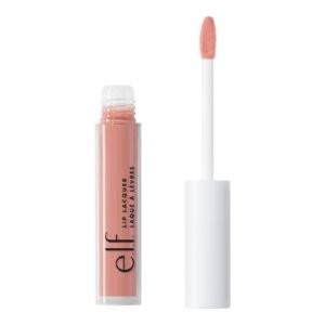 E.l.f. Lip Lacquer in a nude shade, with applicator brush