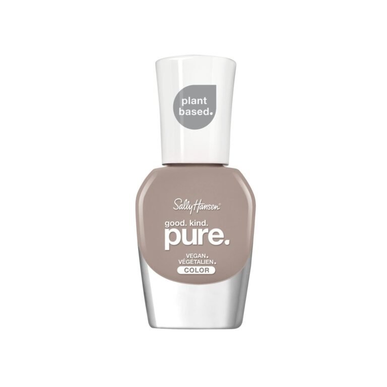 Sally Hansen "pure" plant-based vegan nail polish bottle in taupe color