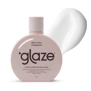 Bottle of "glaze" clear conditioning gloss with a white smear