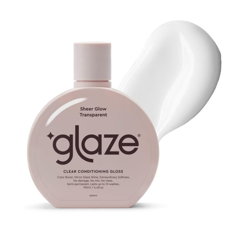 Bottle of "glaze" clear conditioning gloss with a white smear