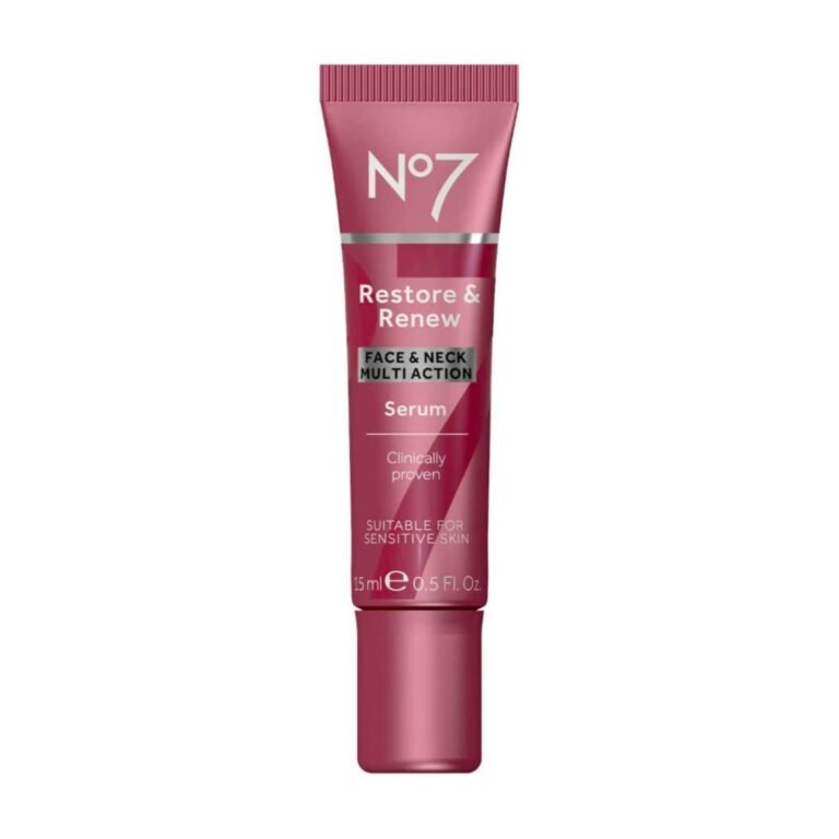 No7 Restore & Renew Face & Neck Multi Action Serum tube