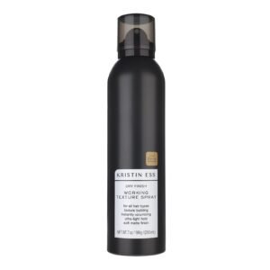 Black Kristin Ess Dry Finish Working Texture Spray bottle on white background