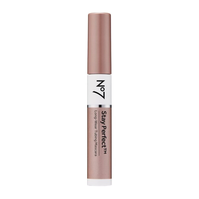 No7 Stay Perfect Long-Wear Tubing Mascara tube, pink and white