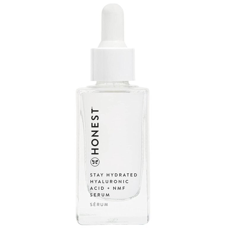 Honest Stay Hydrated Hyaluronic Acid + NMF Serum bottle with dropper