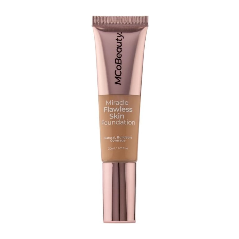 Tube of MCoBeauty Miracle Flawless Skin Foundation, natural, buildable coverage