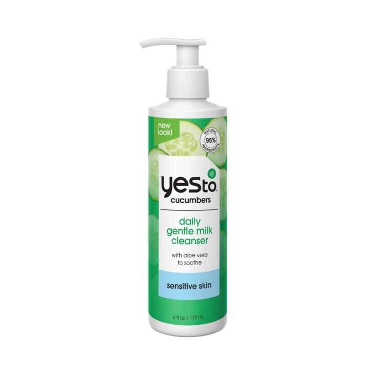Yes To Cucumbers daily gentle milk cleanser bottle with pump