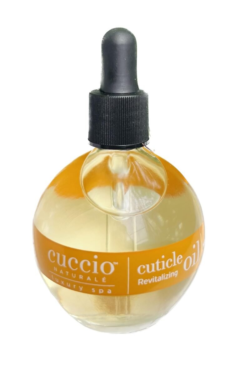 Bottle of Cuccio Naturale cuticle oil with dropper