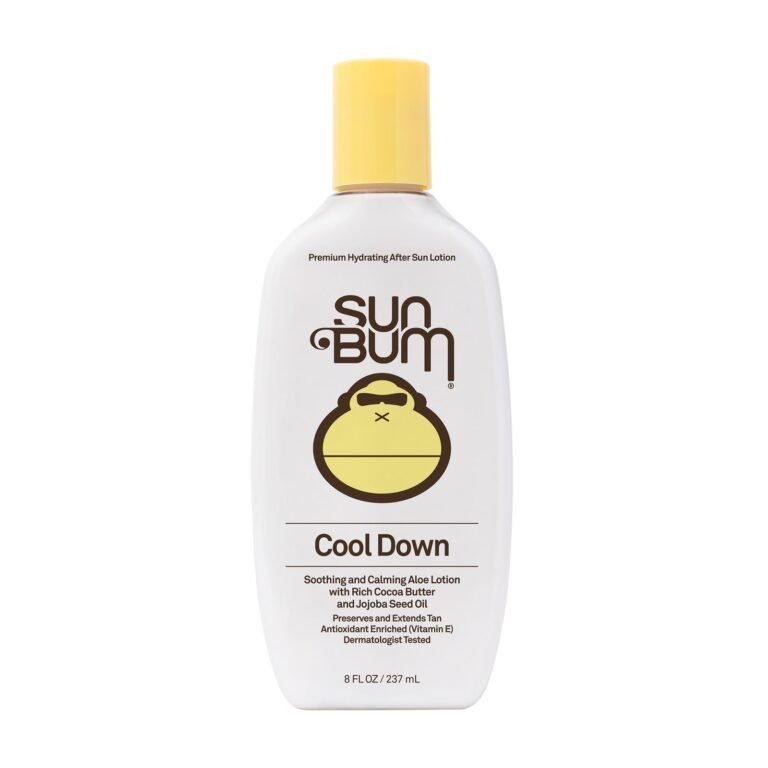 Sun Bum Cool Down after-sun lotion bottle with yellow cap and logo