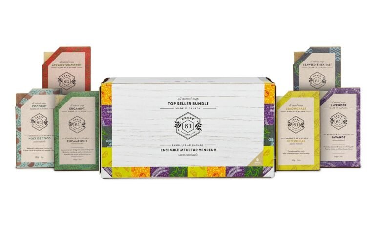 Crate 61 top seller soap bundle with six different natural soap varieties