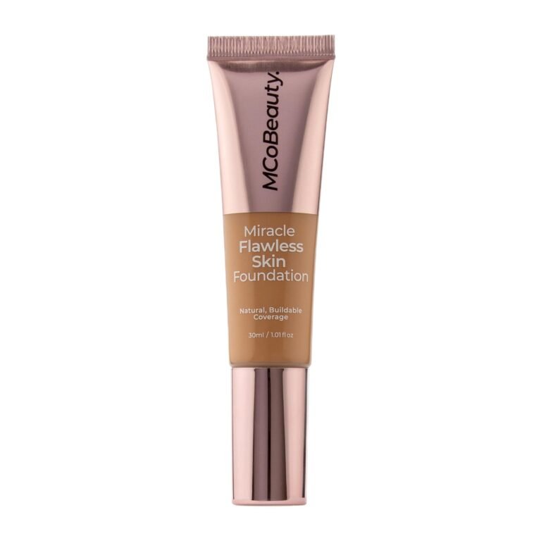 Tube of MCoBeauty Miracle Flawless Skin Foundation, natural, buildable coverage