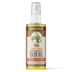 Badger Argan, Jojoba & Baobab Botanical Hair Oil bottle, for dry, damaged hair