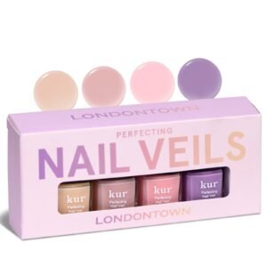LondonTown Nail Veils set with four pastel nail polish colors
