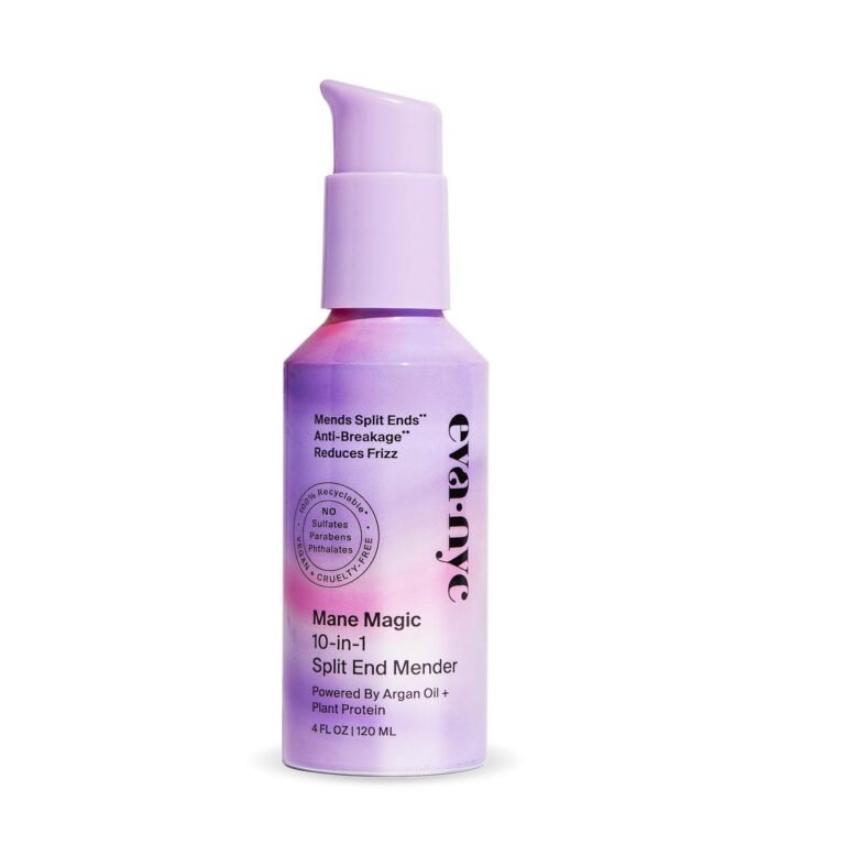 Purple Eva NYC Mane Magic split end mender bottle on white background