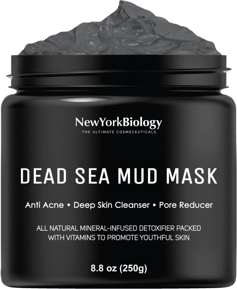 Black jar of Dead Sea Mud Mask with mud visible on top