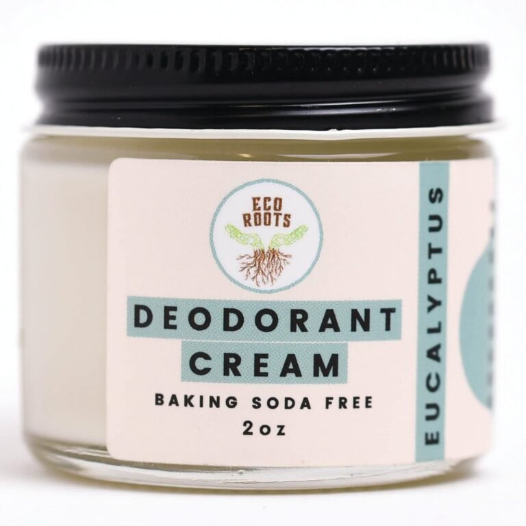 Eco Roots deodorant cream jar with eucalyptus label