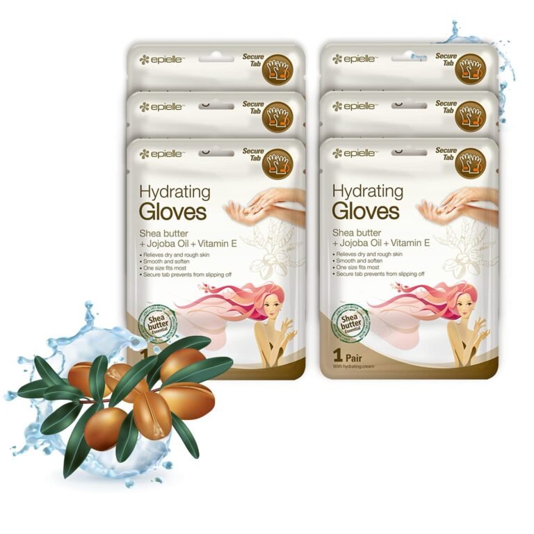 Six packages of "Hydrating Gloves" with shea butter, plus argan nuts and water