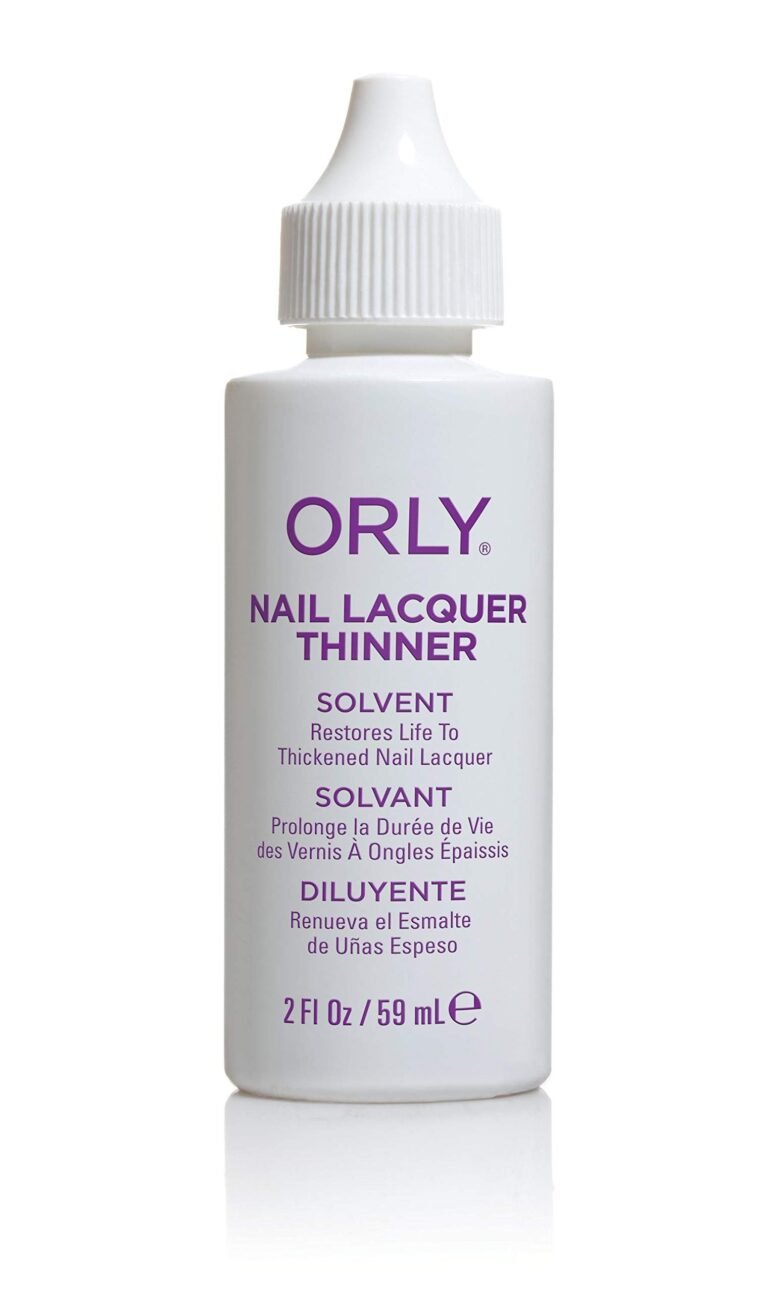 Bottle of Orly Nail Lacquer Thinner on a white background