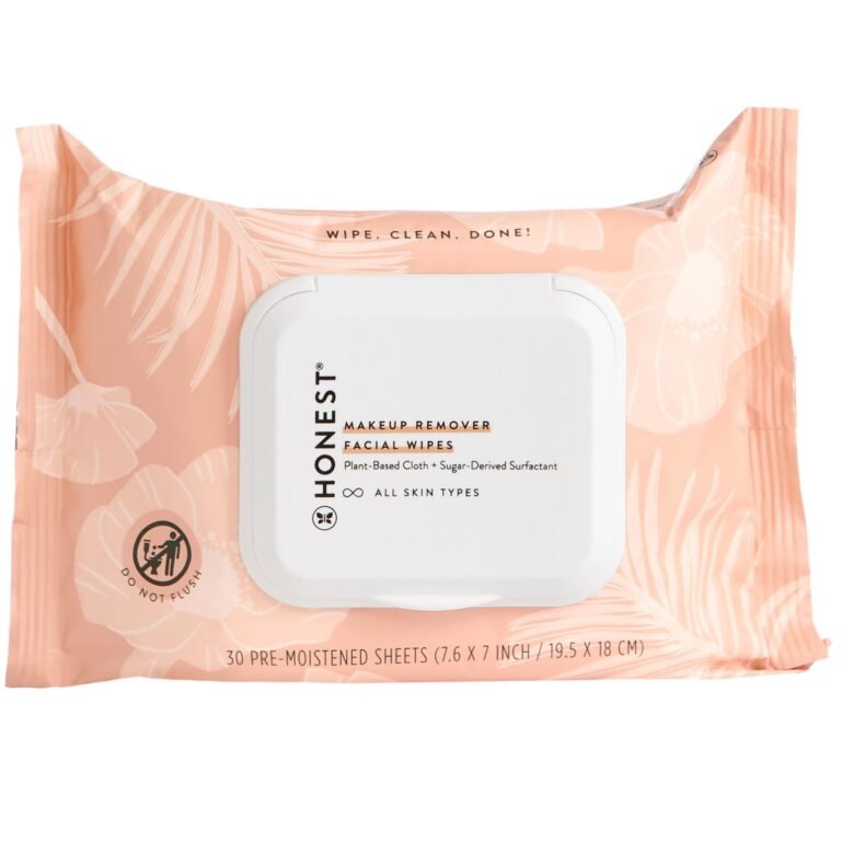 Package of Honest makeup remover facial wipes with floral design