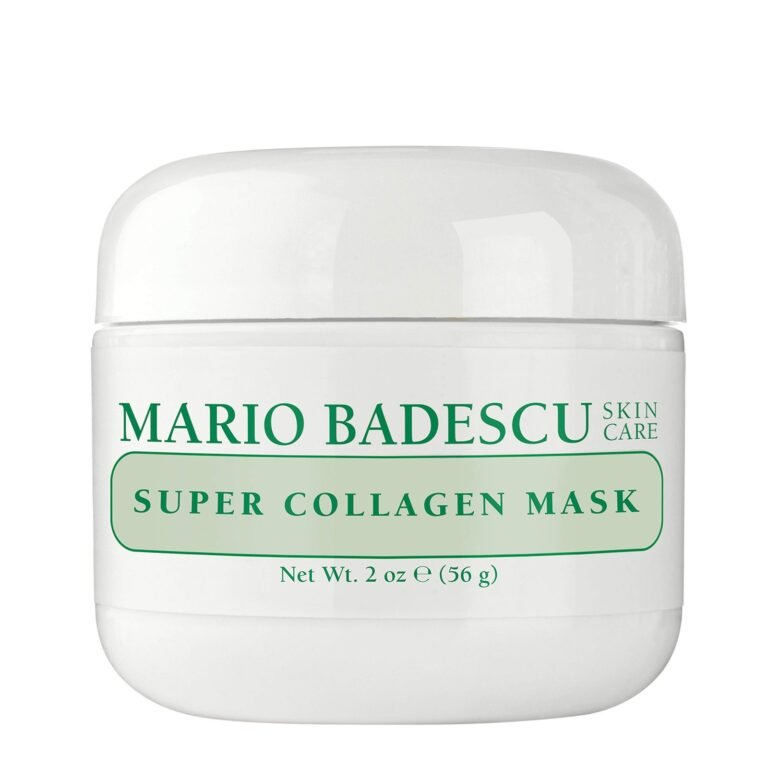Mario Badescu Super Collagen Mask jar, white with green label