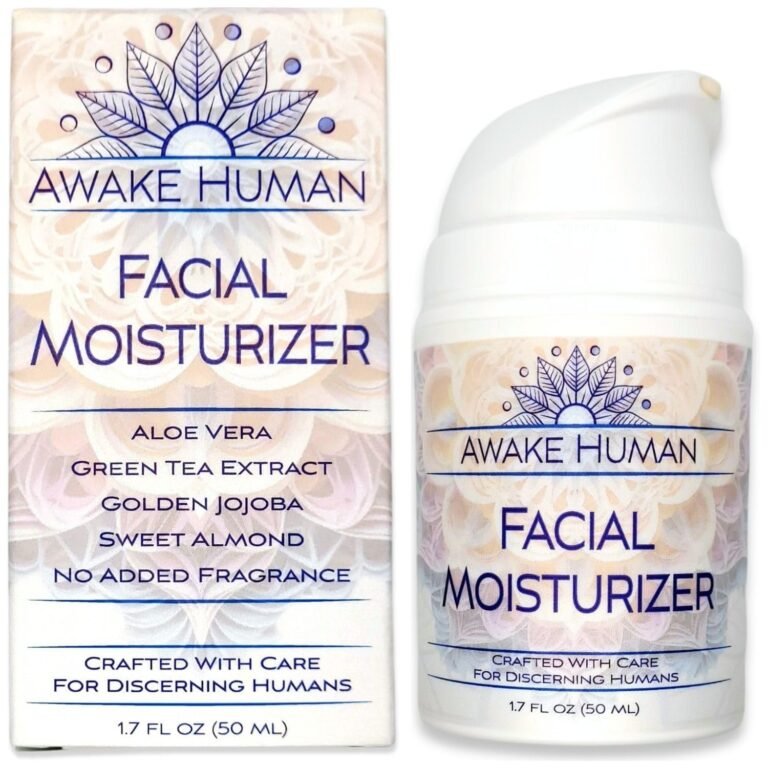 Awake Human facial moisturizer product with box, ingredients listed, and pump bottle