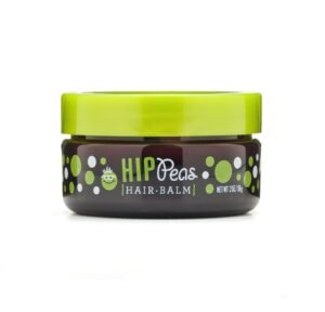 Jar of "HIP Peas" hair balm with green lid and polka dots