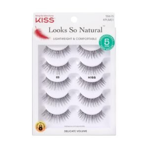 Package of KISS Looks So Natural false eyelashes, five pairs, delicate volume