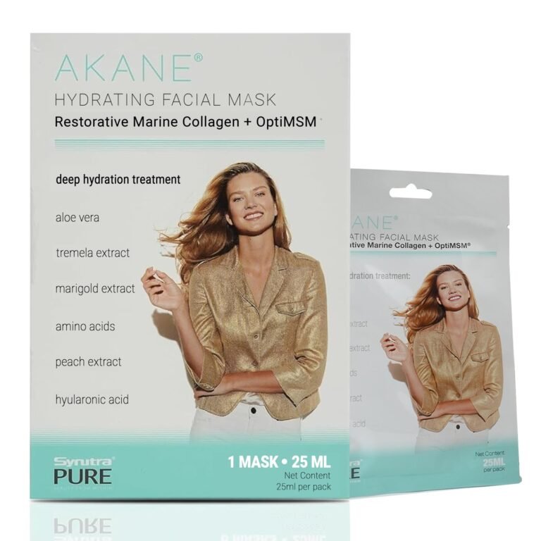Akane Hydrating Facial Mask with a woman and product packaging